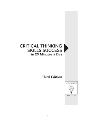 عکس 2015 Critical Thinking Skills Success in 20 Minutes a Day 3rd Edition