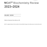 MCAT Biochemistry Review 2023-2024