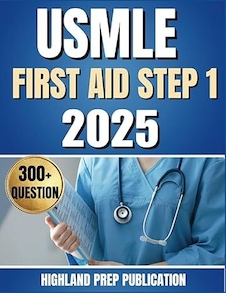 عکس USMLE FIRST AID STEP 1 2025: 300+ practice question and answer for USMLE Step 1 first aid 2025-2026